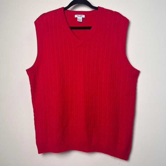 Oliver Perry Cashmere Red Vest Men’s Large - Picture 1 of 5